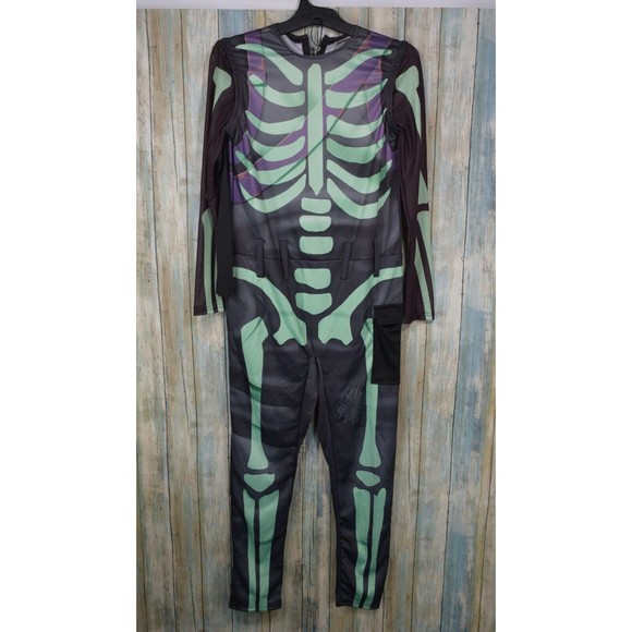 inspirit Other - Fortnite Skull Trooper Green Glow In The Dark Halloween Costume Kids Size M 8-10